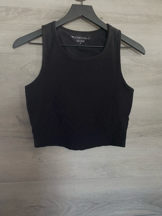 Beyond Yoga Tops - Beyond Yoga Quilted Crop Tank Black